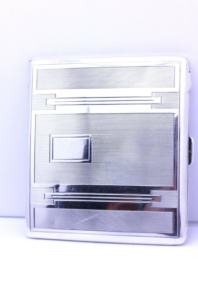 silver cigarette case pocket 86.39g UK British hallmarks vintage estate SLIPWAY