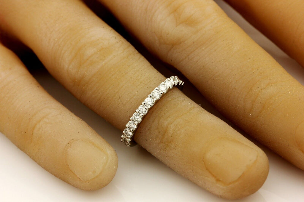 PLATINUM 0.55CTW ROUND DIAMOND ANNIVERSARY WEDDING BAND RING SIZE 5.75 NEW