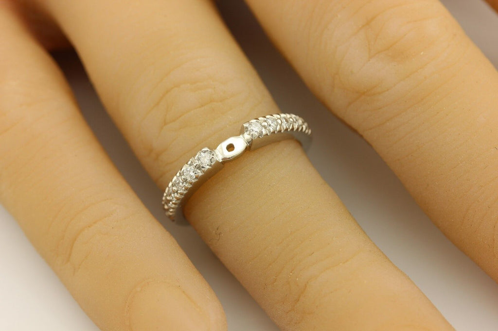 Platinum 0.34ctw round diamond engagement ring cathedral semi mount size 6.5 NEW