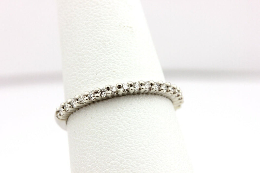 Platinum .23ctw round diamond anniversary wedding band size 6.75 ring NEW 3.02g