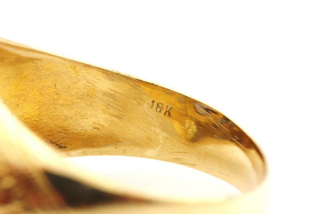 18k yellow gold purple spinel blue sapphire ring size 12.75 band 9.41g estate