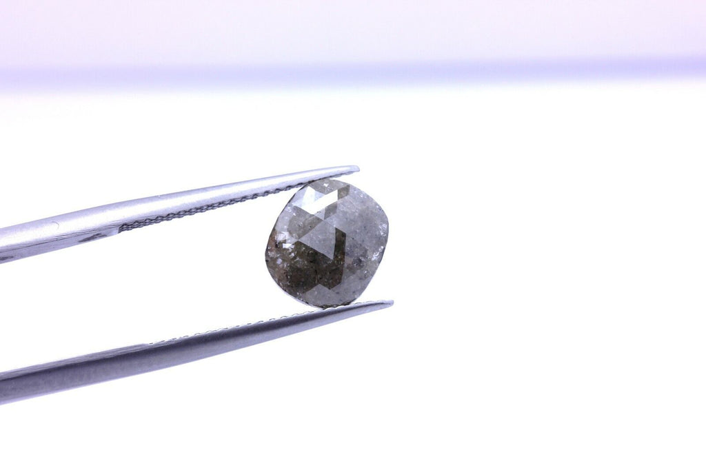 rose cut cushion diamond 1.80ct 9.41x8.15 loose light brown grey natural new