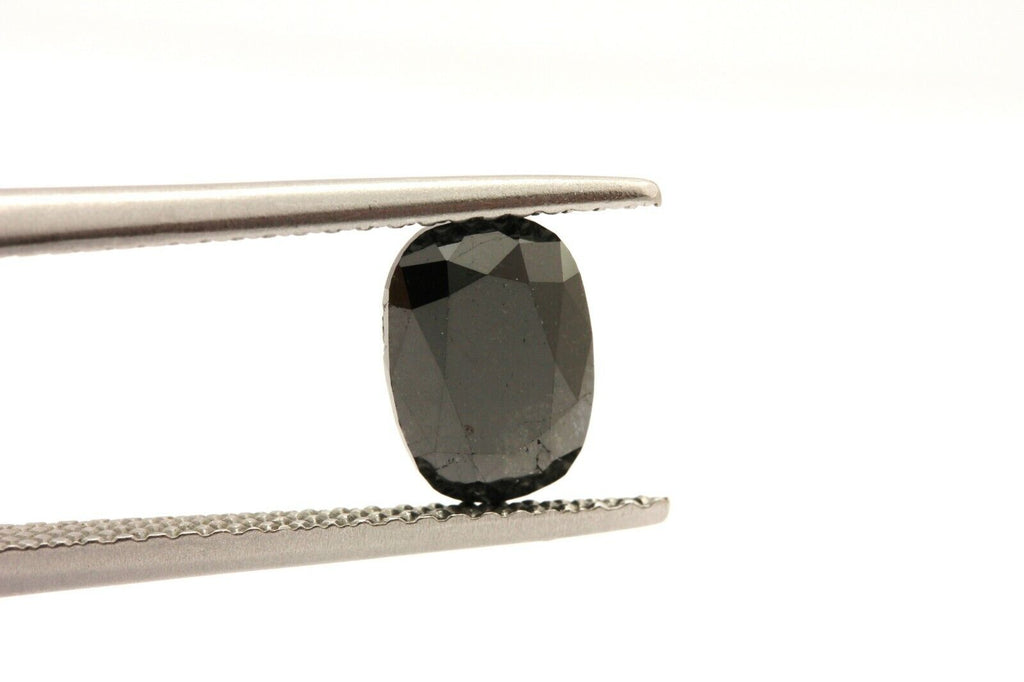 Natural black diamond cushion cut 1.35ct 7.77x5.52x3.03mm new loose gemstone