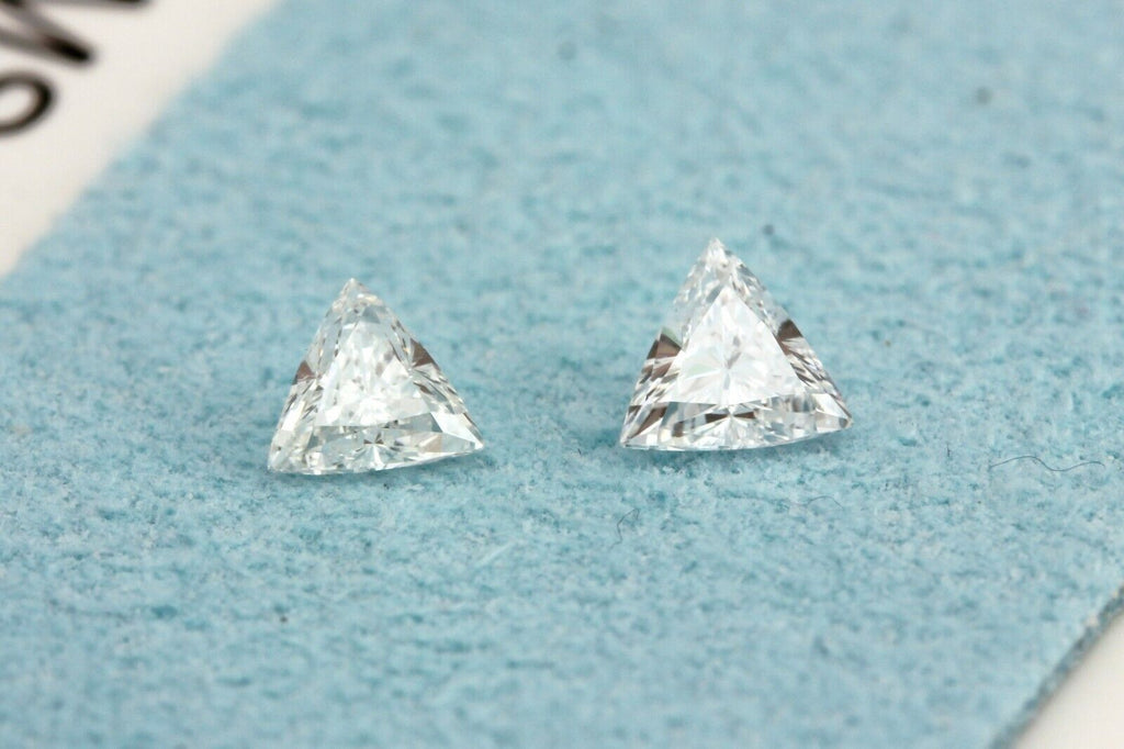 matched pair natural loose diamond 0.28ctw triangle brilliant trillions GH VS