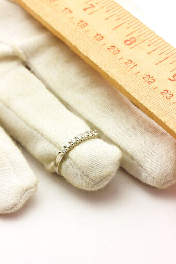 platinum natural diamond band 0.32ctw D-F VVS-VS seven stone ring size 7 4.61g