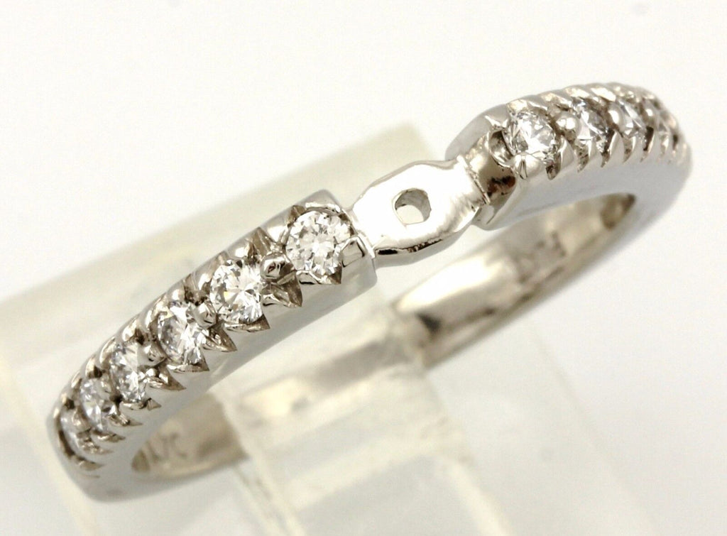 Platinum 0.34ctw round diamond engagement ring cathedral semi mount size 6.5 NEW