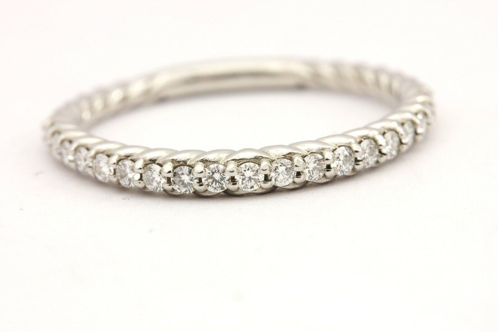Platinum .25ctw round white diamond twist wedding ring band size 7 3.16 gr NEW