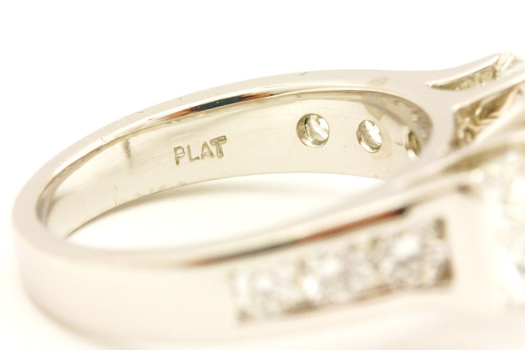 FINER J Platinum diamond semimount engagement ring size 6 9.9g estate