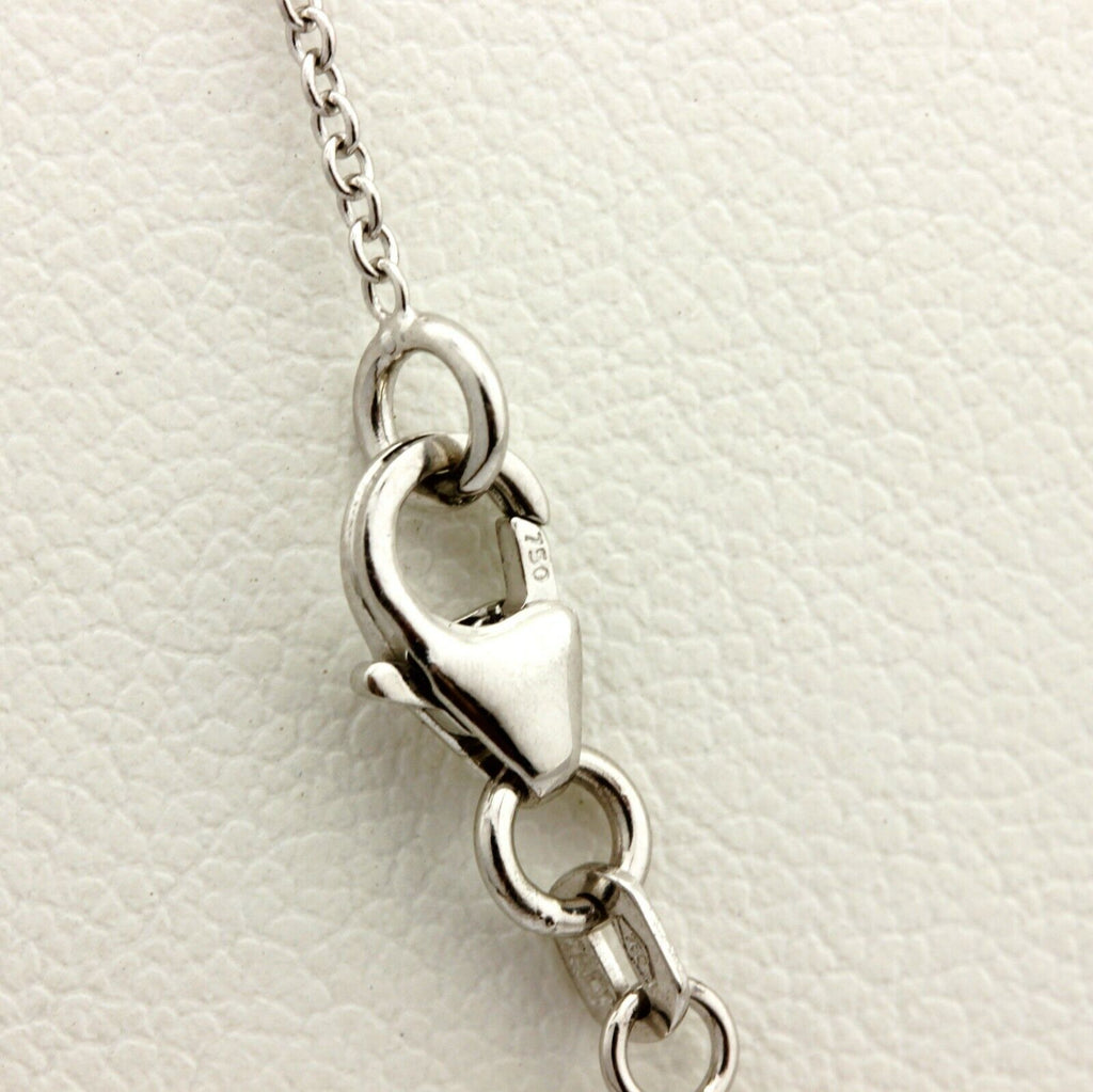 18k white gold 0.20ct round diamond chain necklace F SI2 18 inch lobster 2.57g