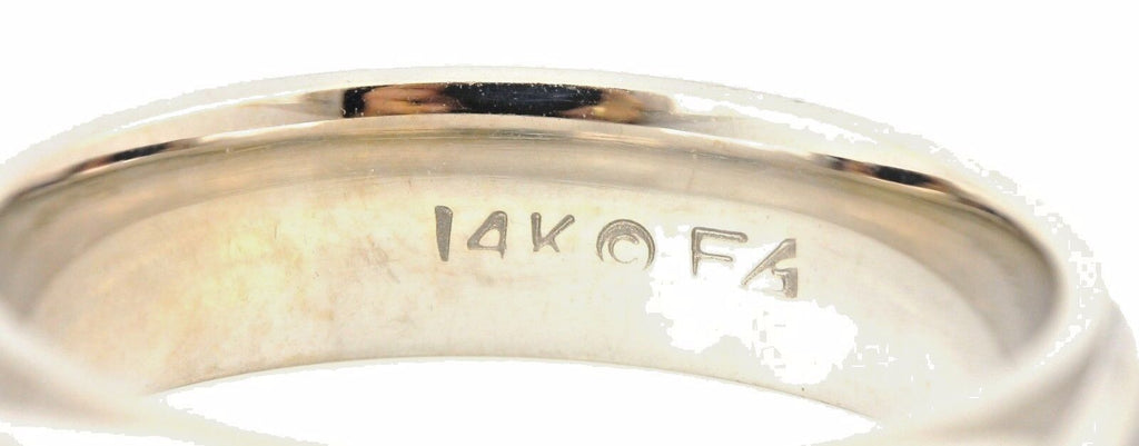 14k white gold Men's 6mm wedding band ring size 10 7.86 grams swirls grooves NEW