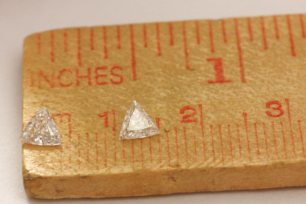 natural diamond matched pair loose triangle brilliant 0.51ctw E SI1 new