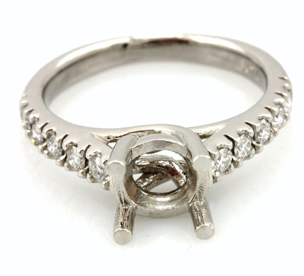 Platinum diamond cathedral engagement ring semi mount criss cross 1ct center NEW