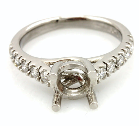 Platinum diamond cathedral engagement ring semi mount criss cross 1ct center NEW