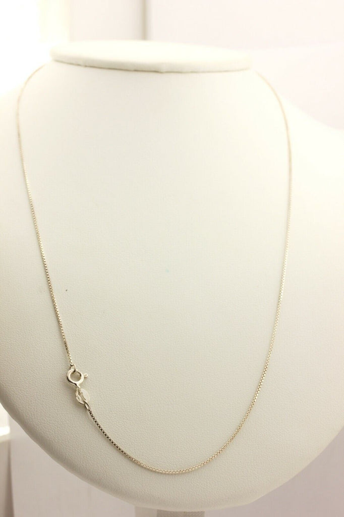 Italy 925 sterling silver box chain necklace spring ring 20 inch 0.8mm 2.00g