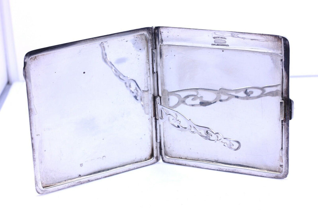 silver cigarette case pocket 86.39g UK British hallmarks vintage estate SLIPWAY