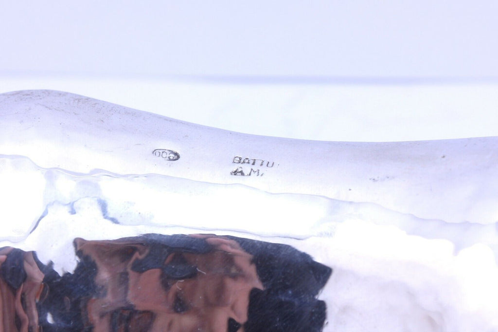 Battuto A Mano 800 silver hammered dish bowl hallmark Italy estate vintage 271g