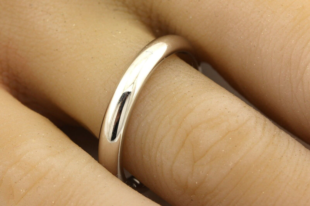 14k white gold size 12 high polish 4mm men's wedding band ring NEW 6.91 grams