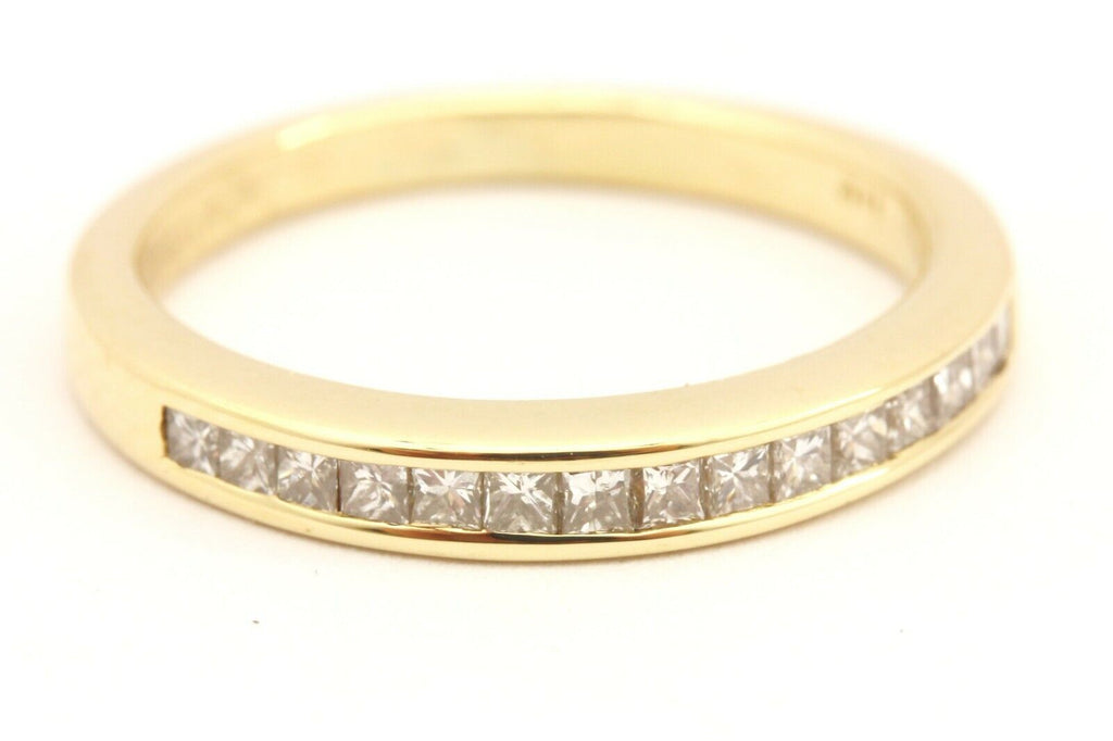 14k yellow gold 0.60ctw princess diamond band size 4.5 ring 2.37g estate