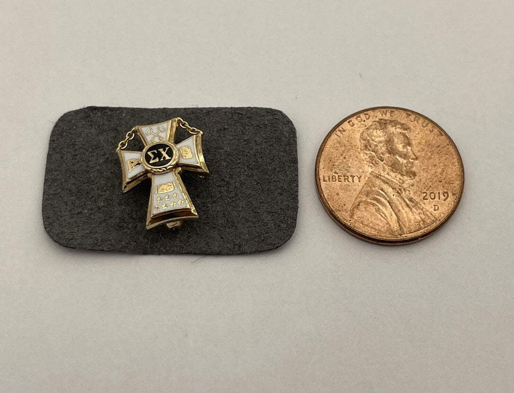 10k yellow gold fraternal cross pin brooch vintage estate 0.5inch 2.2g