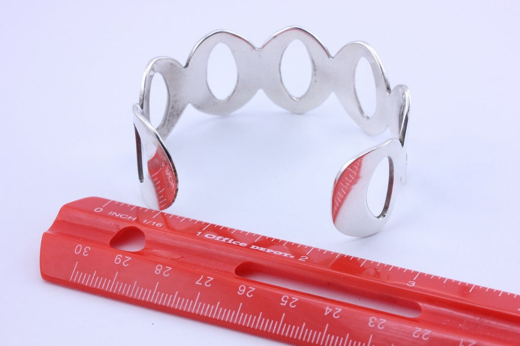 925 sterling silver Taxco Mexico TG-130 cuff bracelet estate vintage 7" 30.6g