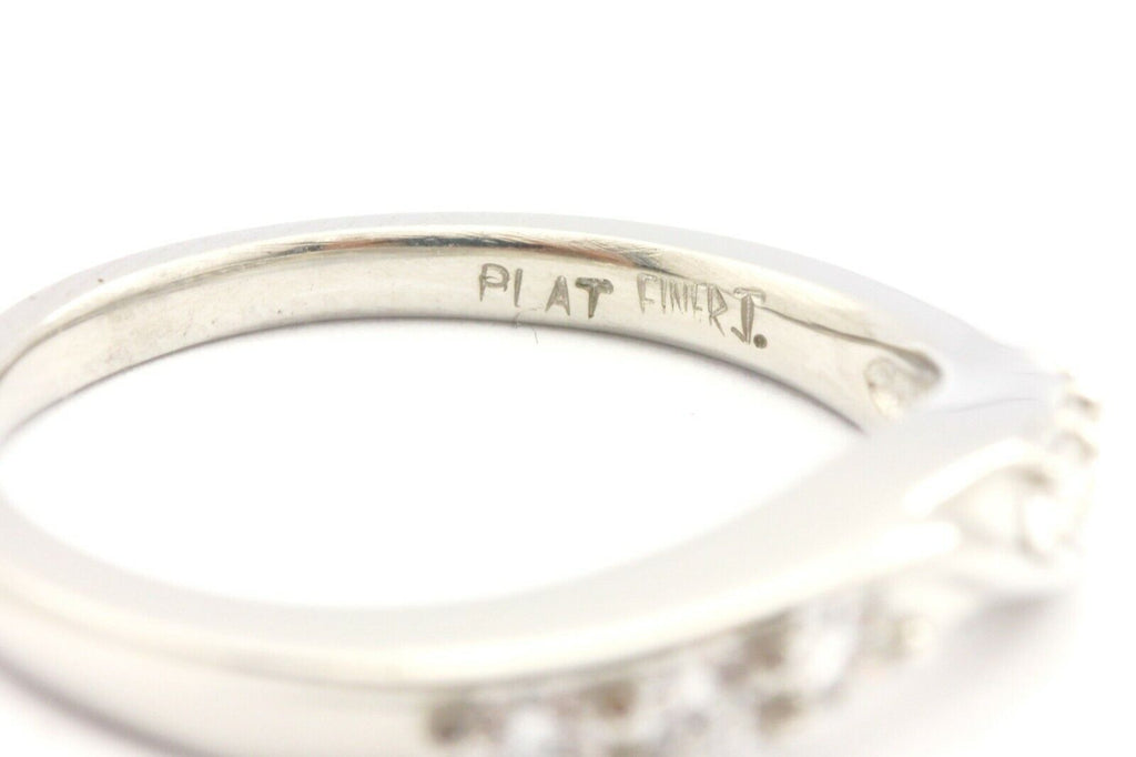 platinum 0.35ctw natural diamond twist wedding band size 6.25 3mm 5.43g new