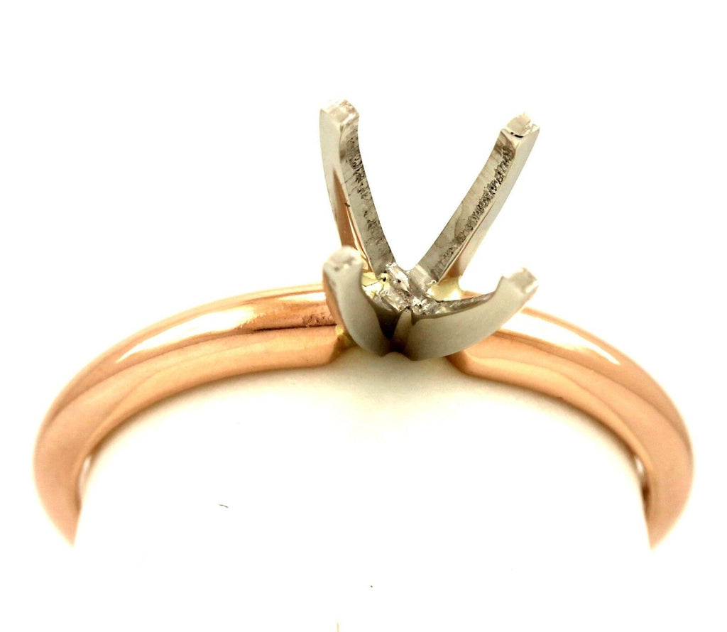 platinum 14k rose gold 6.5mm 1 ct round solitaire engagement ring setting 2.63g