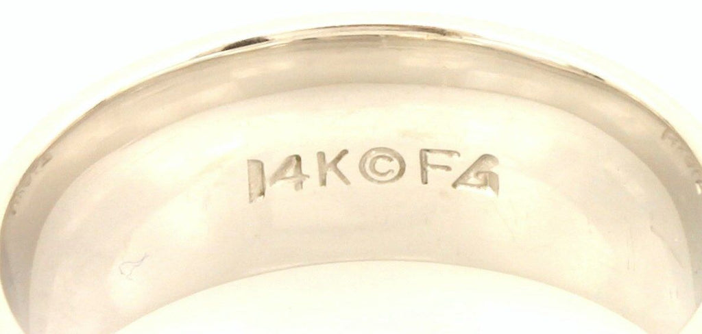 14kw gold Men's 8mm wedding band satin center polish beveled edge ring sz 7.25