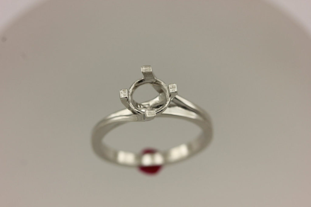 Platinum 1ct 6.5mm round solitaire engagement ring setting criss cross twist NEW