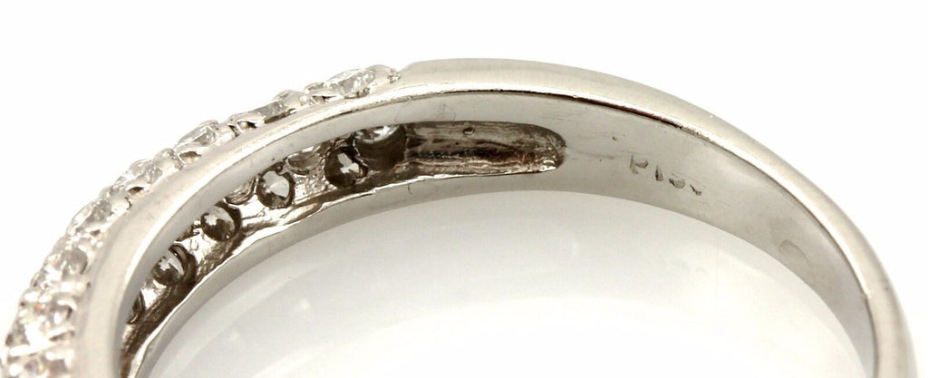 Platinum 0.66ctw round diamond pave wedding band 3.7mm ring size 5.25 NEW 3.67g