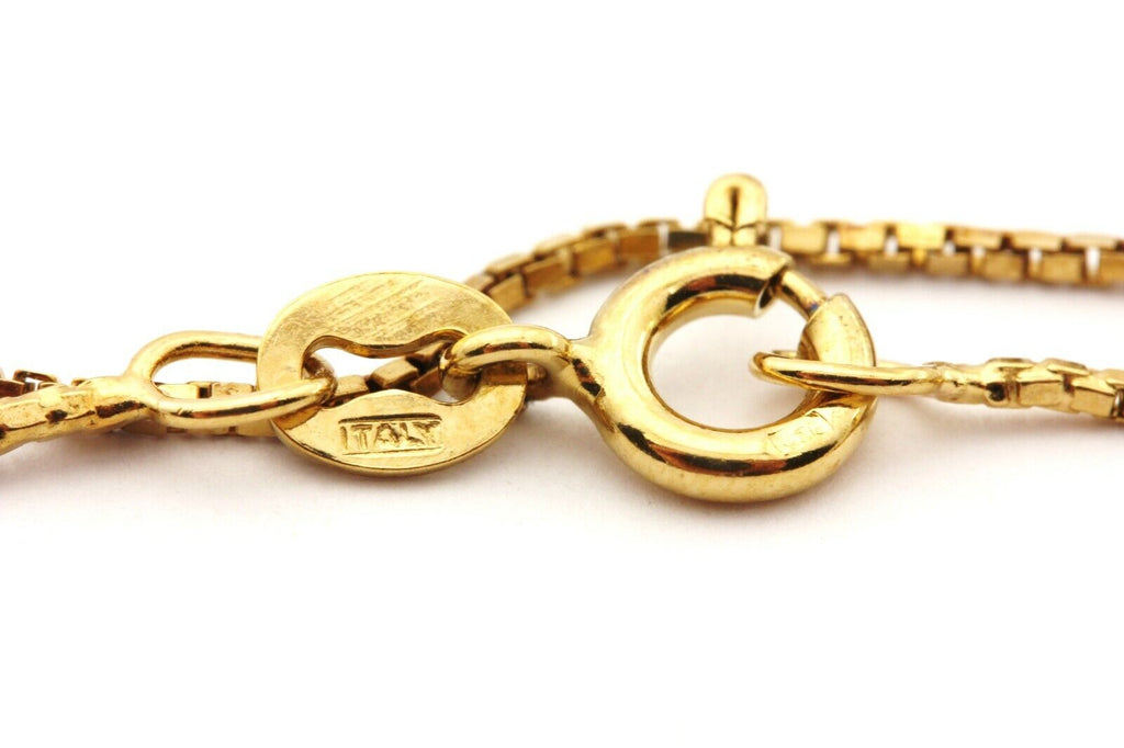 925 vermeil sterling silver box chain necklace Italy 16 inch 1mm 2.2g estate