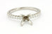 platinum 7mm center 0.27ctw diamond semimount engagement ring size 7.25 3.79g