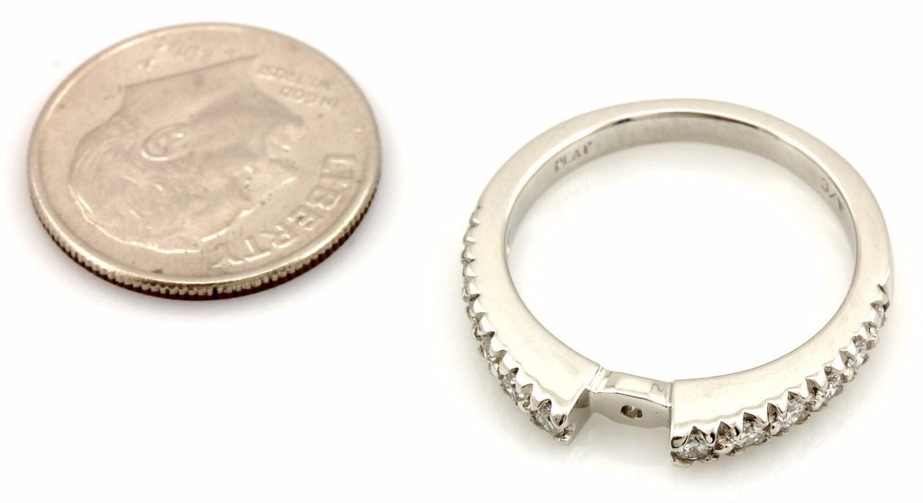 Platinum 0.34ctw round diamond engagement ring cathedral semi mount size 6.5 NEW