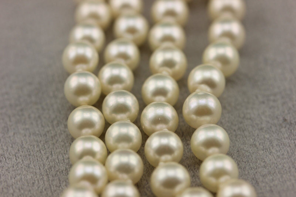 14k yellow gold 18 inch 5.5-6mm round cultured pearl strand necklace Chinese NEW