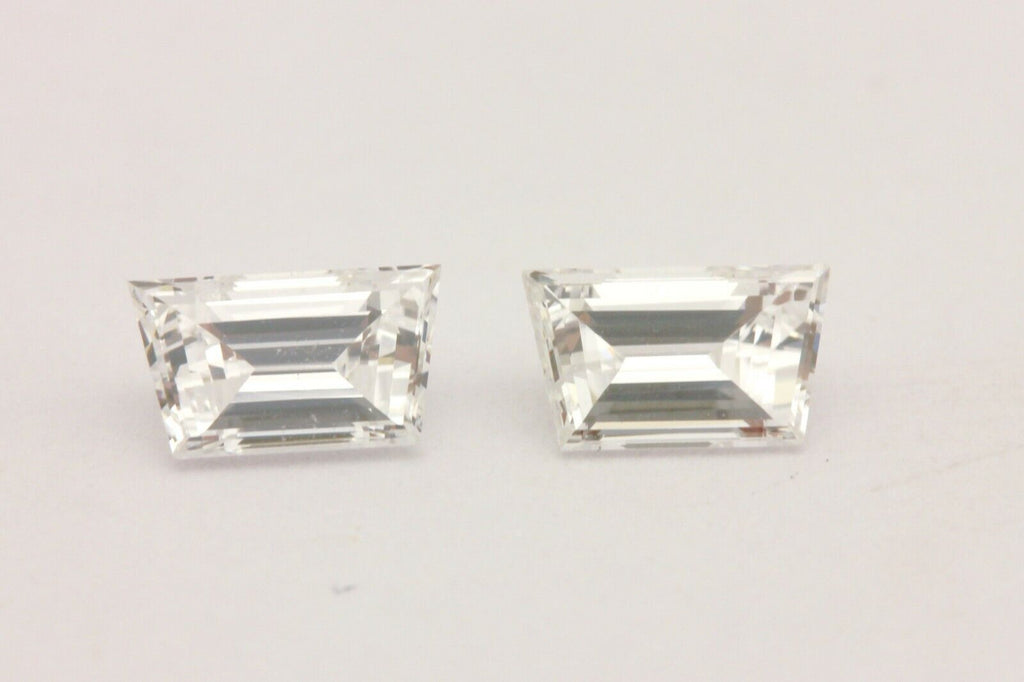 loose matched pair natural diamonds 0.52ctw trapezoid steps F-G VVS2 5.2x3.0mm