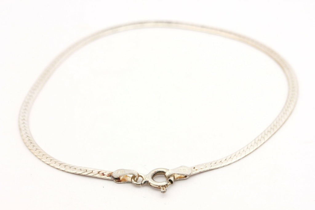925 Italy sterling silver herringbone chain bracelet 7.75 inch 2.3mm 2.31g