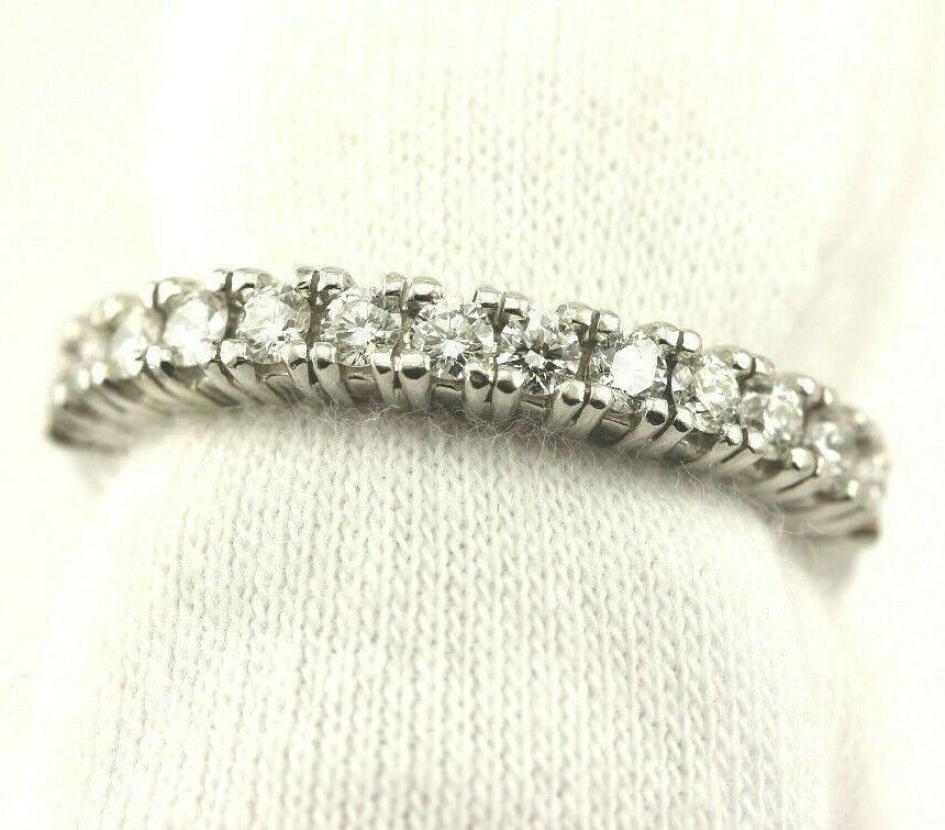 Platinum .49ctw 2.10mm round diamond wedding band ring size 6.5 estate 6.06 gr