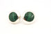 925 sterling silver 12mm stud earrings green malachite 2.25g vintage estate