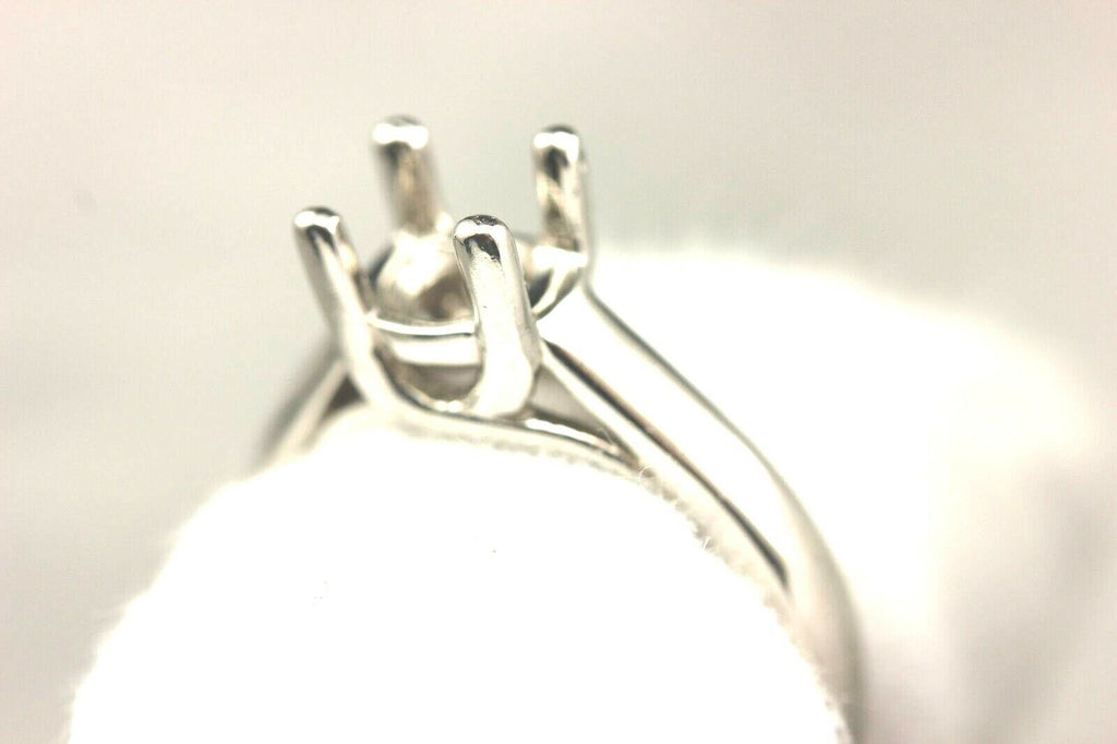 Platinum 1ct 6.5mm round criss cross engagement ring solitaire setting sz 6.25