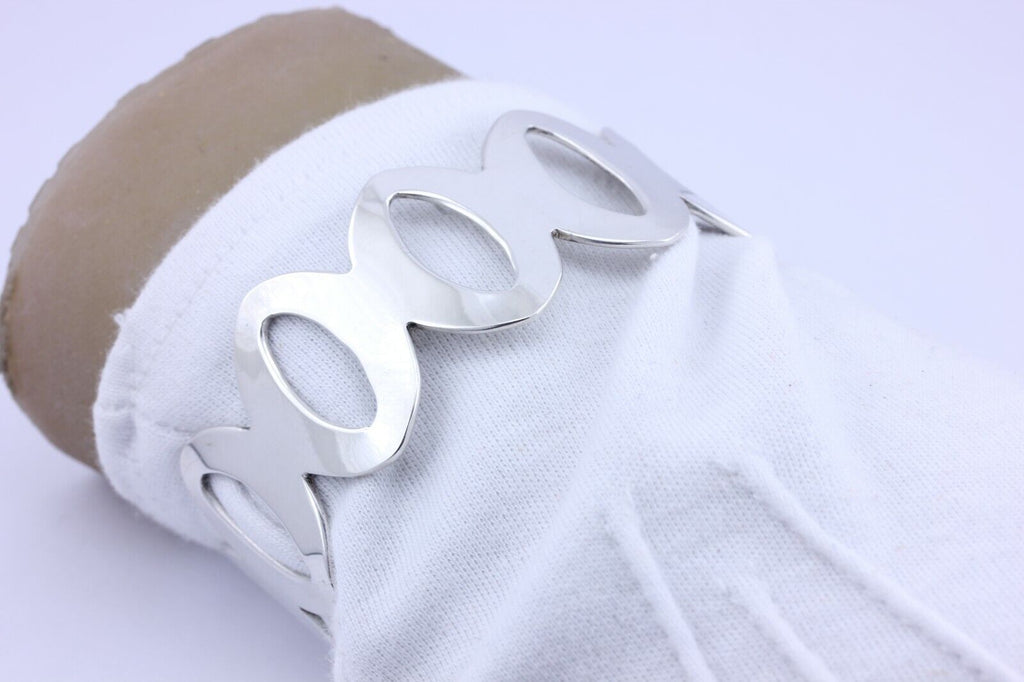 925 sterling silver Taxco Mexico TG-130 cuff bracelet estate vintage 7" 30.6g