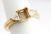 14k yellow gold emerald three stone diamond trillion ring engagement semimount