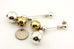 vintage estate silver brass balls dangle drop pierced earrings 2.75 inch 18.84g
