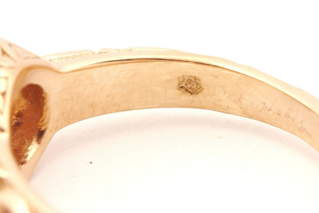 14k rose gold 0.82ct blue sapphire 0.18ctw diamond ring band size 9.75 7.17g new