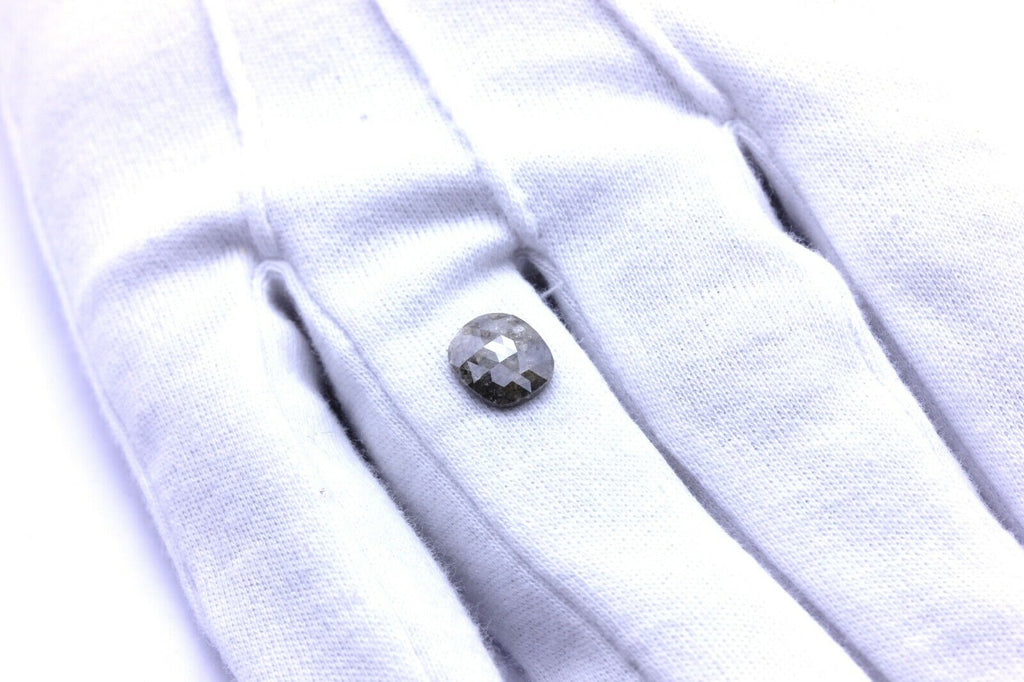 rose cut cushion diamond 1.80ct 9.41x8.15 loose light brown grey natural new