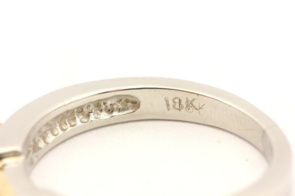 platinum 18k yellow gold 0.16ctw baguette diamond band size 6.75 ring 6.98g