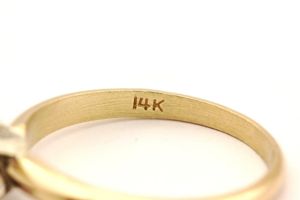 14k yellow gold 2ct round solitaire engagement ring setting size 6.5 2.4g new