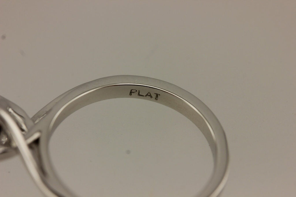 Platinum 1ct 6.5mm round solitaire engagement ring setting criss cross twist NEW