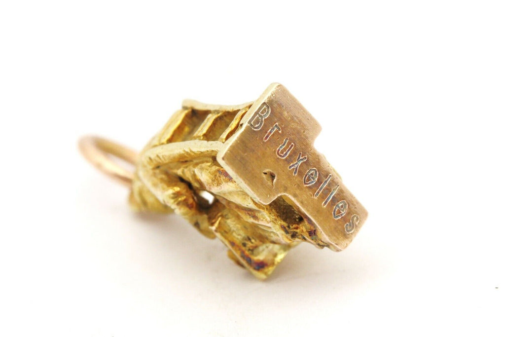 375 BRUXELLES 9k yellow gold charm 3.19g Brussels diamond cutter vintage estate