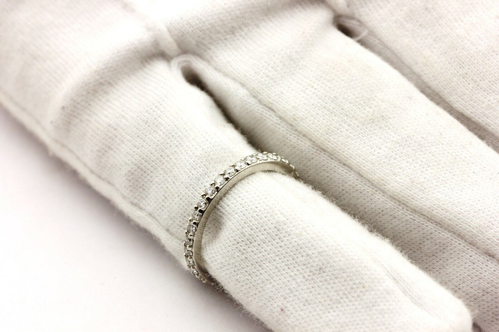 Platinum .60ctw round white diamond eternity wedding band size 6 ring NEW