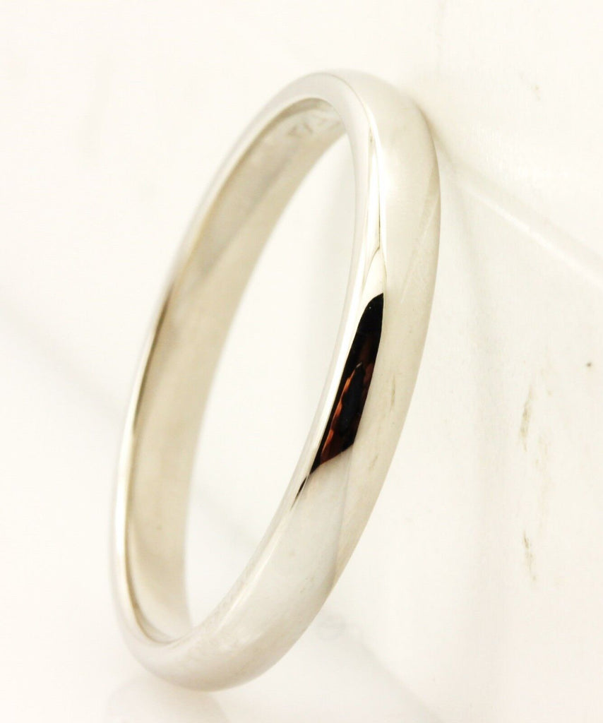 14k white gold 3mm comfort fit wedding band size 8 ring 2.44 grams NEW