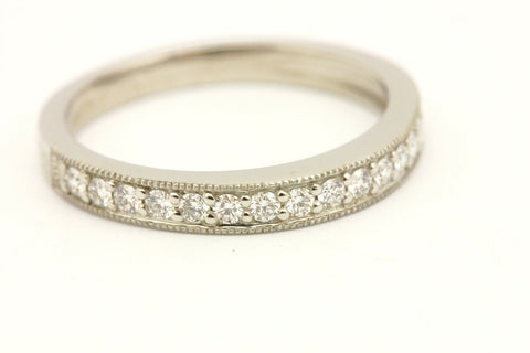 platinum 0.30ctw diamond wedding band ring 2.9mm size 7 4.52g vintage estate